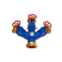 Vanne en Y à clapet Volla 3 voies pour tuyau d'incendie, avec manomètre 2,5 MPa, haute pression, débit stabilisé, en aluminium 6061, 6.0
