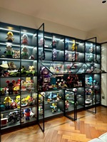 Vitrine en verre LED personnalisée pour figurines de collection, meuble de présentation moderne avec éclairage