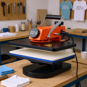 Presse à chaleur numérique 5 en 1 pour sublimation, 12 pouces, à plateau plat, manuelle, pivotante, pour t-shirts, sacs en toile, tasses, casquettes, assiettes - Product Image 2