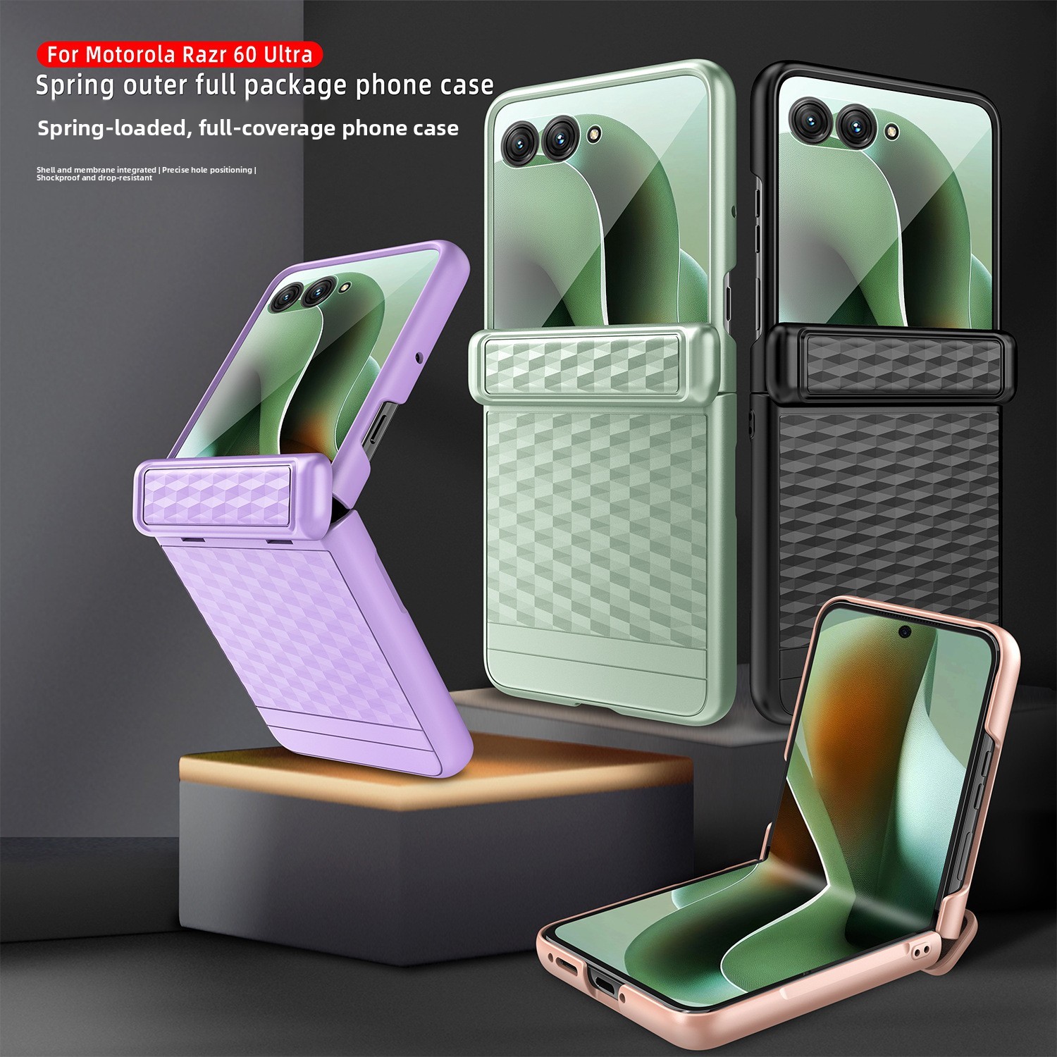 Huanmin Factory offers a solid-color folding <strong>phone</strong> case for the Moto <strong>Razr</strong> 2024/<strong>2025</strong> Ultra, featuring a PC coating