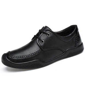 Zapatos de Negocios para Hombre de Piel de Vacuno de Primera Capa 2026, Zapatos de Cuero con Suela Suave, Zapatos Casuales Sin Cordones, Envío Directo - Product Image 1