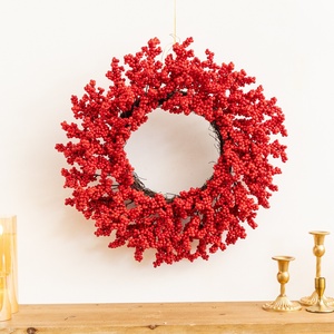Guirnalda Navideña Ecológica Hecha a Mano de 50 cm con Bayas Rojas, Estilo Americano Rústico, para Interiores, 2026 - Product Image 3