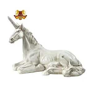 Statua a grandezza naturale del giardino dell'unicorno della vetroresina della resina della scultura animale di artigianato della resina di alta qualità su ordinazione da vendere