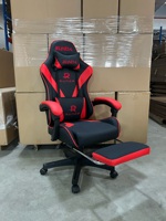 Chaise de bureau et de jeu ergonomique moderne en cuir PU, réglable en hauteur, pliable, pivotante avec base en nylon