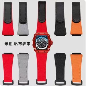 Bracelet de montre en cuir et toile respirant de haute qualité RM035/RM055 avec fermeture à boucle, 25 mm * 21 mm, pour montre <span class=keywords><strong>Richard</strong></span> <span class=keywords><strong>Miller</strong></span> - Product Image 2