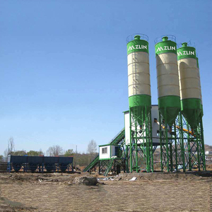 โรงงานผสมคอนกรีตเคลื่อนที่ไฟฟ้า Hzs180 สายการผลิตใหม่พร้อมระบบควบคุม PLC 160KW 46000กก. - Product Image 5
