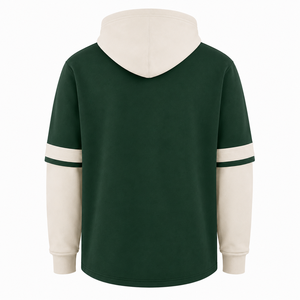 เสื้อฮู้ดดี้เฮนลีย์ผู้ชายแบบสองสี คอปก แขนลายทาง สกรีนโลโก้ตามสั่ง ขายส่ง - Product Image 4