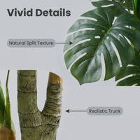Großhandel Große Künstliche Monstera Deliciosa & Dattelpalmen, Lebensechte Kokosnussbäume für Landschaftsgestaltung, Hochzeits- und Weihnachtsdekoration im Freien