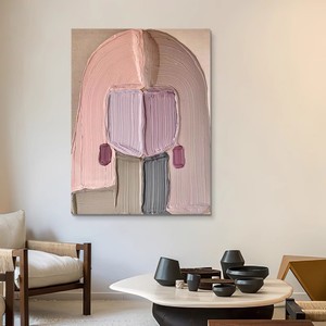 Peinture à l'huile abstraite de fille, peinte à la main, texture 3D, art mural moderne pour entrée, sans cadre, portrait figuratif - Product Image 3