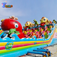 Château gonflable géant avec toboggan, aire de jeux gonflable, château gonflable pour sauter, château gonflable, personnalisable pour l'extérieur