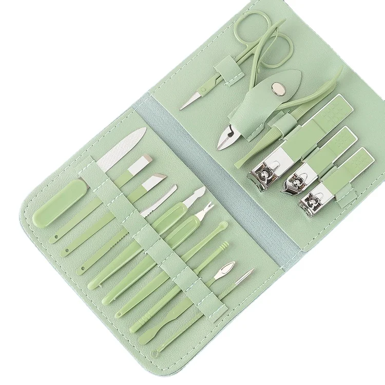 Завод 16 в 1 педикюра ногтей Резак Триммер для стрижки волос набор маникюрный набор для ногтей Ножницы Для Стрижки животных комплект с PU кожаная сумка