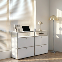 Gabinete de Almacenamiento Modular de Acero Contemporáneo, Cajones Duraderos de Cierre Suave, Marco de Aleación con Recubrimiento en Polvo, Venta al Por Mayor para Apartamentos