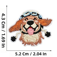 Autocollants en tissu brodés en polyester avec adhésif puissant, motifs chiens mignons (Corgi, Dalmatien), pour étiquettes d'ordinateur, vêtements et sacs