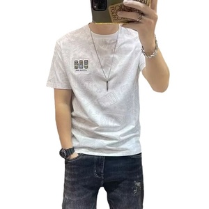 T-shirt décontracté pour homme à manches courtes, imprimé intégral, 240 grammes, coupe lourde, tendance, nouvelle collection été - Product Image 5