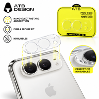 Protection d'objectif d'appareil photo en verre trempé 9H ATB AR+AF à installation facile pour iPhone 17 18 Pro Max et iPhone Duo