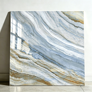 Lujosas Baldosas de Porcelanato Pulido para Pisos, 60 x 60, Hermosas Baldosas de Mármol Azul Brillante de 60 por 60 para Sala de Estar - Product Image 3