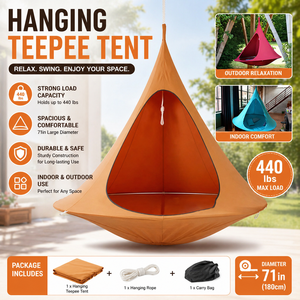 Hamaca de Lona Grande de 1.5M para Acampar y Hacer Senderismo - Cama Columpio para Patio/Balcón/Jardín con Cojín Cómodo y Capacidad de 200kg - Product Image 2