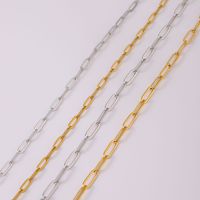 Prix usine en acier inoxydable plat trombone lien chaîne PVD or trombone chaînes ras du cou pour femmes homme Bracelet fabrication de colliers