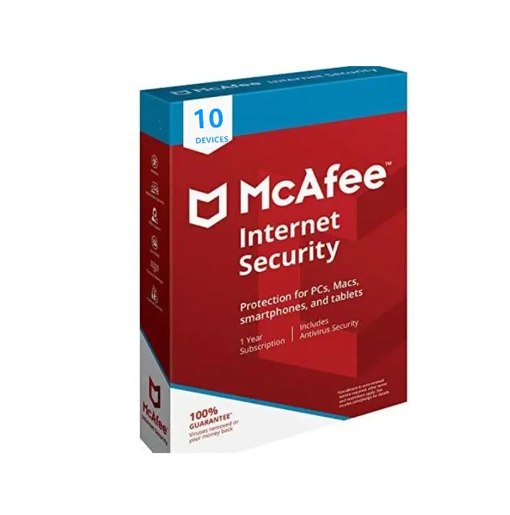 オンライン1年間サブスクリプション10デバイスMcAfeeインターネットセキュリティ2022用の主要なウイルス対策ソフトウェアを送信
