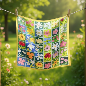 Foulard Quadrato Floreale 70x70Cm Stampa Colorata Accessorio Moda Donna - Product Image 2