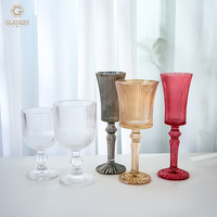 Ensemble de verres à vin classiques français à côtes, gobelets à champagne sans plomb, verres à vin colorés, verres à jus, cadeau de mariage