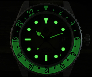 <span class=keywords><strong>San</strong></span> <span class=keywords><strong>Martin</strong></span> SN0134 40mm NH34 Retro Gradient Color Dial Hombres GMT Reloj Automático Mecánico Zafiro Bisel 20Bar C3 Verde - Product Image 4