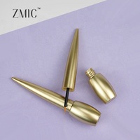 Tube de 5 ml de luxe doré vide pour eye-liner liquide, flacon de gel eye-liner de forme unique avec pinceau en nylon, flacon de base pour les yeux en plastique personnalisé