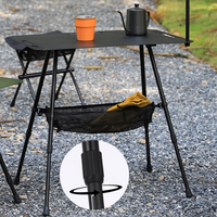 Table de camping IGT multifonctionnelle portable en aluminium pliable et réglable, bureau tactique d'extérieur avec rangement en maille pour barbecue