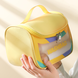 Nueva Bolsa de Viaje Transparente Impermeable con Cierre, Bolsa de Maquillaje Cosmética de PVC/PU con Logotipo Personalizado - Product Image 4