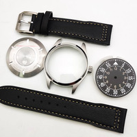 Ensemble complet de boîtier de montre en acier inoxydable vintage 40mm pour NH35/36 pour cadran 33.5mm-pas de logo