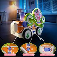 EPT Kinder Elektrische Manuelle Zahnradbahn mit Blumenlicht und Musik DIY STEM Konstruktion Frühes Lernen Pädagogisches Bauspielzeug