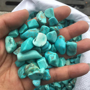 Toptan cilalı turkuaz işlenmemiş taş mavi taş eskitme taş yeşil kristal takla taşları reiki - Product Image 2