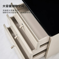 Table de chevet style crème, nouvelle armoire de rangement intelligente de luxe en bois massif pour chambre à coucher