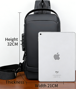 Bolsa Transversal Masculina Esportiva Impermeável Durável da Moda 2025, Mais Vendida, com Logotipo Personalizado, USB e Antifurto para Motocicleta - Product Image 5