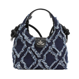 Nuevo Bolso Tote Casual de Mezclilla para Mujer, con Cierre de Cremallera, Forro de Poliéster, Portátil - Product Image 1