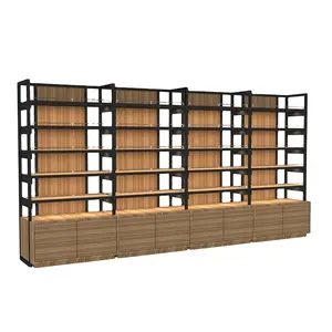 Estante de exhibición de <span class=keywords><strong>Metal</strong></span> y madera ajustable, nuevo diseño, en venta - Product Image 1