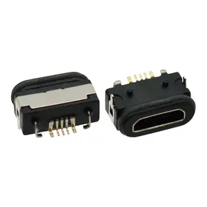 Impermeável Micro B Fêmea Soquete 5 Pin IPX8 SMT Horizontal Mini USB B Tipo Receptáculo Porta IP68 SMD Micro 5 P PCB Conector