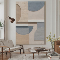 Peinture à l'huile abstraite style Wabi-Sabi - Grande œuvre d'art minimaliste marron pour projet hôtelier, OEM bienvenu