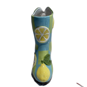 Vintage Blue Redware con stivale <span class=keywords><strong>da</strong></span> Cowboy <span class=keywords><strong>da</strong></span> <span class=keywords><strong>parete</strong></span> porta fiammiferi in ceramica Art ~ usato condizione Striker - Product Image 4