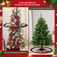 Ensemble de train électrique de Noël avec lumières, sons et suspension d'arbre pour la décoration des fêtes, jouet interactif pour les rassemblements familiaux et les fêtes