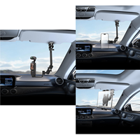 Support plat en alliage d'aluminium pour pare-soleil facile à installer, réglage flexible de la sélection à 360 ° pour le mur du bureau de la voiture