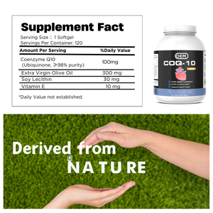 Cápsulas de Coenzima Q10 Originales OEM/ODM, Vitaminas Veganas para la Salud del Corazón, Potenciador de Energía, 60/90/120 Unidades para Adultos - Product Image 3
