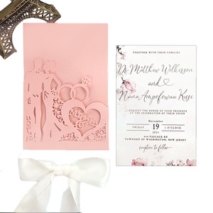 Invitation de mariage découpée au laser de luxe, bonne qualité d'impression, papier de luxe, <span class=keywords><strong>carte</strong></span> de vœux, <span class=keywords><strong>carte</strong></span> <span class=keywords><strong>cadeau</strong></span> de mariage - Product Image 5