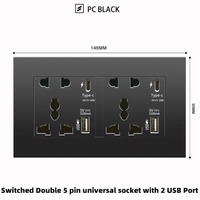 Royaume-uni 13A interrupteur d'éclairage prise unique matériaux électriques domestiques USB charge rapide type-c prise de courant universelle interrupteurs muraux prise de courant