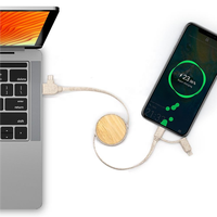 Câble de charge rétractable écologique, câble de charge rapide 5 en 1, adaptateur de charge multiple pour téléphone portable iPhone/Galaxy PS/tablettes