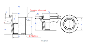 Dadi Rivetto Certificati di Qualità in Acciaio Inossidabile/Acciaio al Carbonio Standard DIN/GB/ISO, Dadi Rivetto Zincati per Uso Industriale e Domestico - Product Image 2