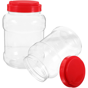 Pot en PET de qualité alimentaire de 170 oz (5000 ml) avec couvercle à vis pour aliments en conserve et noix, certifié ISO9001, couleur et logo personnalisables - Product Image 1
