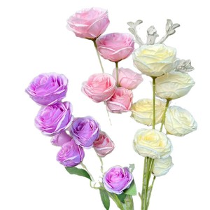 Vente directe d'usine, fleurs de pivoine artificielles, 6 têtes, fleurs en soie, décoration de mariage, style européen, moulage par injection - Product Image 5