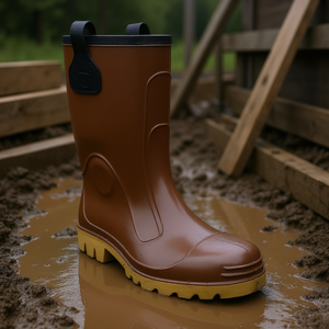 Botas de seguridad Ttake marrones de PVC hasta la rodilla, talla 42, suela de crepé - Product Image 3