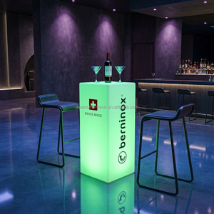 Modern LED Cube Patio Furniture Set Rechargeable Waterproof Plastic Garden <strong>Table</strong> and Chairs for Hotel Park or Bar Use - Product Image 2